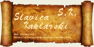 Slavica Kaplarski vizit kartica